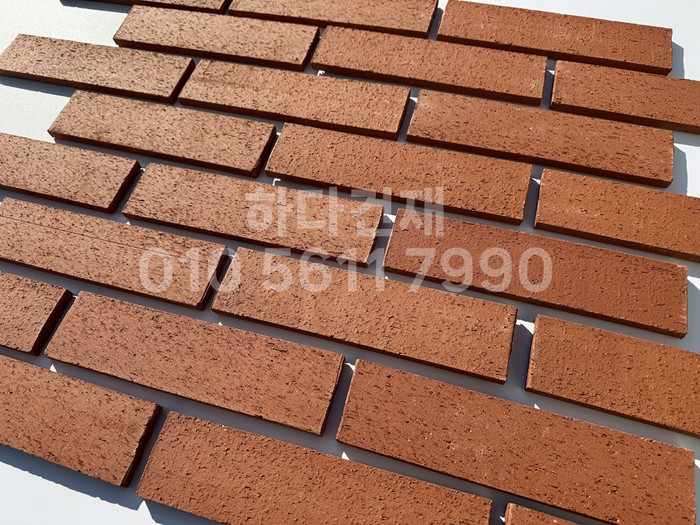 점토타일 전돌 SR레드 240x60x12T│파벽돌 인테리어 타일│하다건재