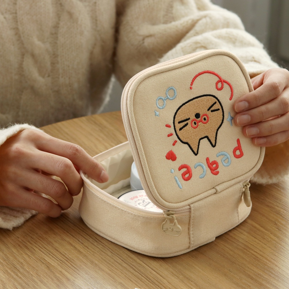 두들 미니 사각 화장품 파우치 생리대 메이크업 파우치 라벤더 - 상세 이미지 2
