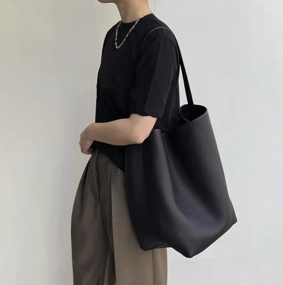 천연소가죽버킷백 빅백 소가죽숄더백 스트랩여밈가방 보부상