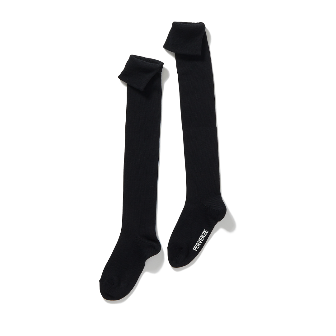 퍼버즈 PERVERZE Thigh High Sox 하이 니삭스 블랙 화이트 2컬러 - 상세 이미지 4