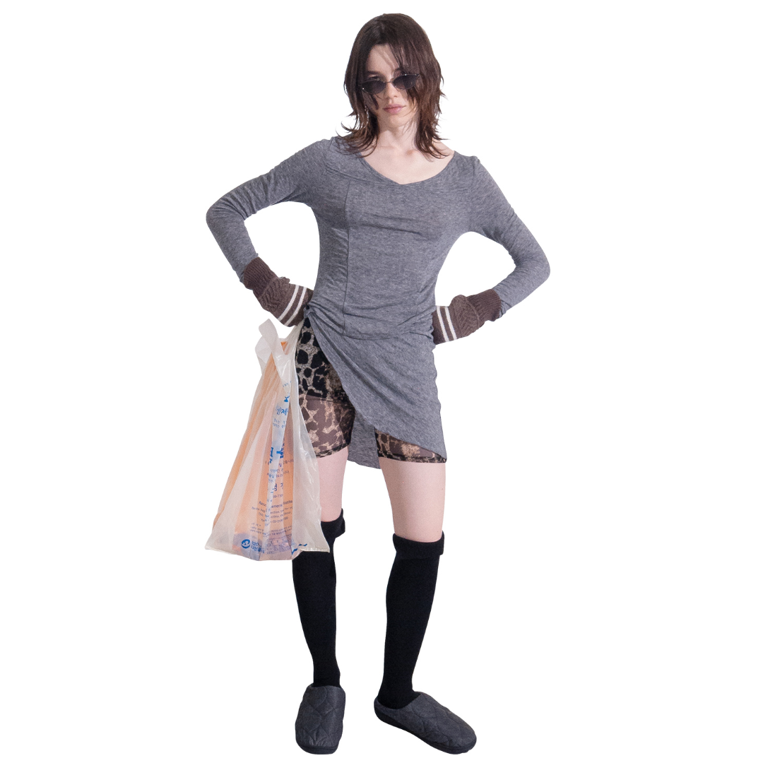 퍼버즈 PERVERZE Thigh High Sox 하이 니삭스 블랙 화이트 2컬러 - 상세 이미지 3
