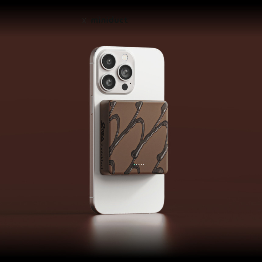 미니덕트 오예스 맥세이프 보조배터리 8000mAh, 초코브라운 사진 5