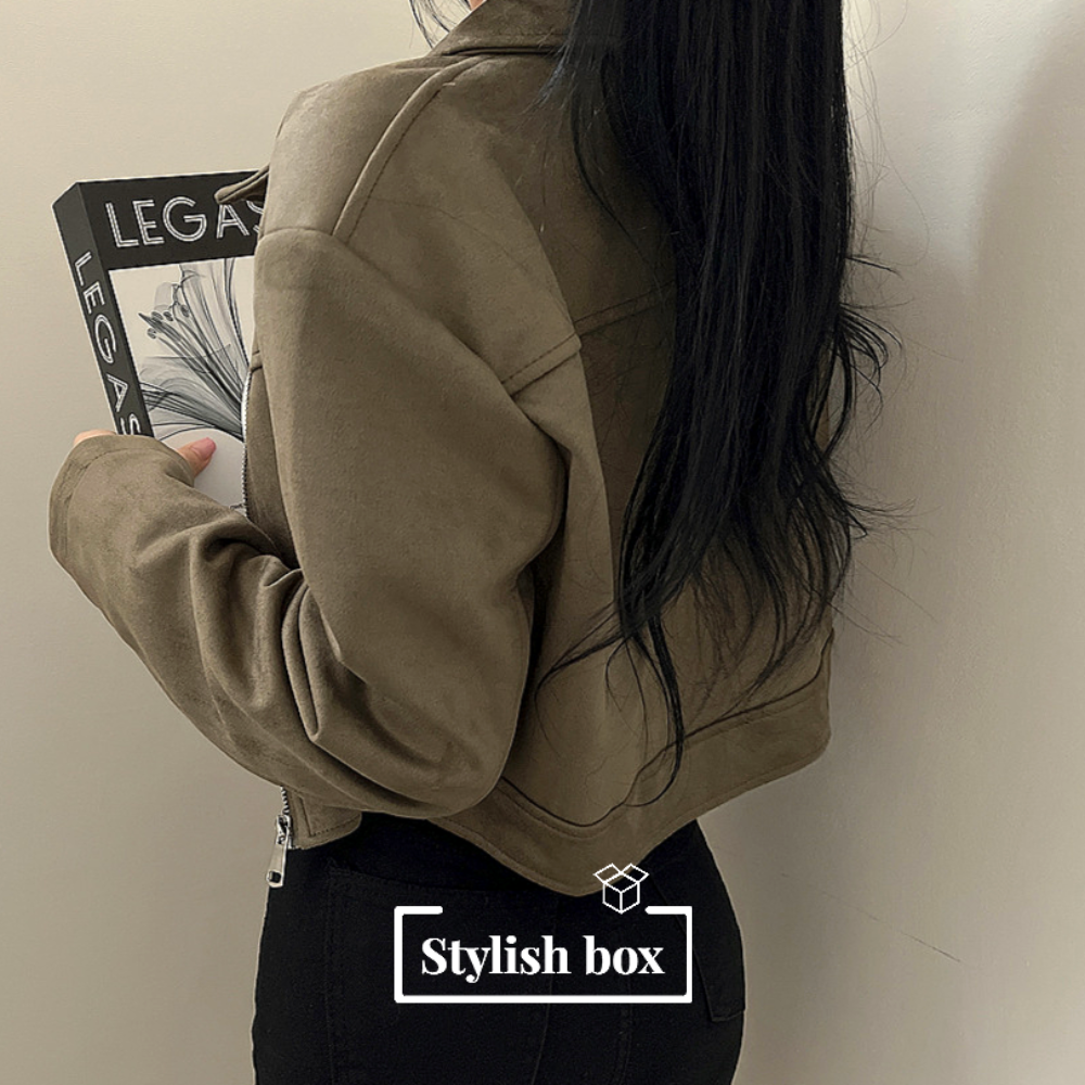 [핵고퀄!/new신상!✨] 스웨이드 카라 집업 크롭 자켓 3color 상세 이미지 14