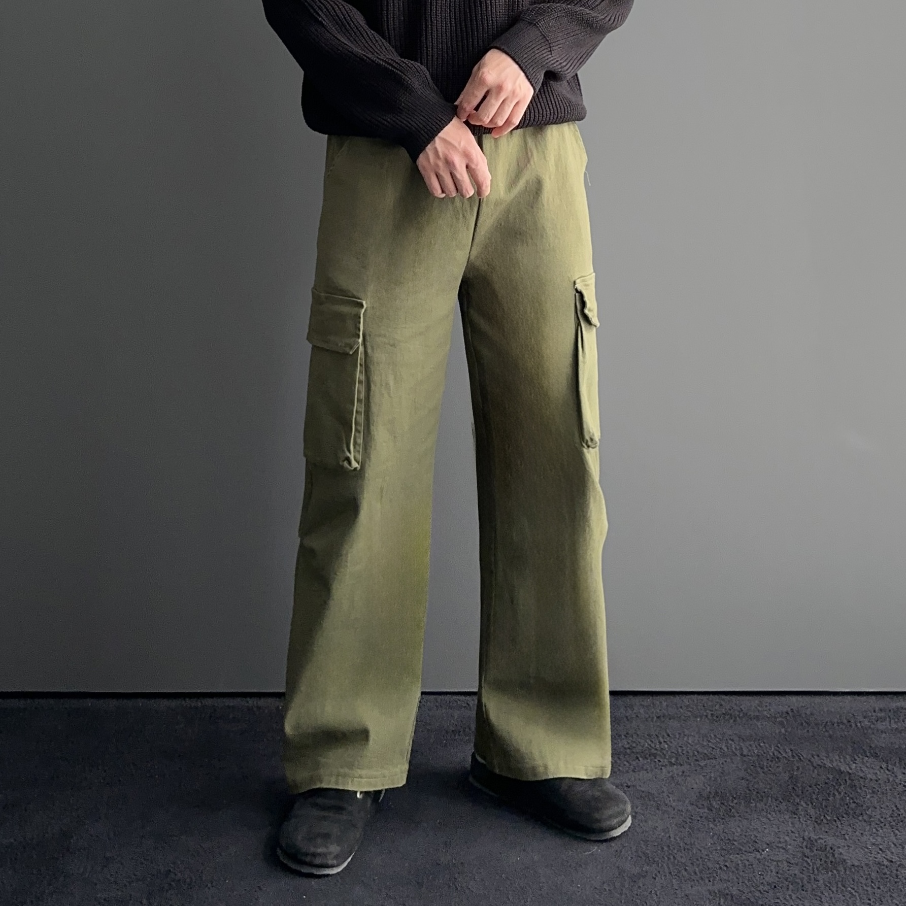 1+1 퍼티그팬츠 와이드카고팬츠 남자카고바지 - 상세 이미지 2