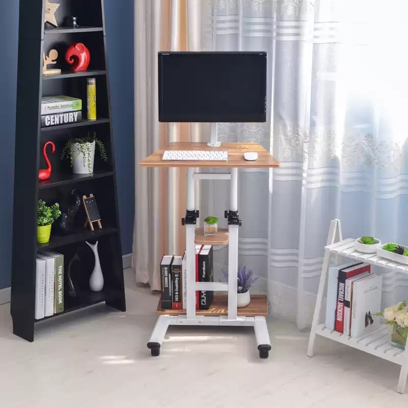 높낮이조절 책상 모션데스크 스탠딩 수동형 간편조립 블랙월넛 59x46x110cm - 상세 이미지 2