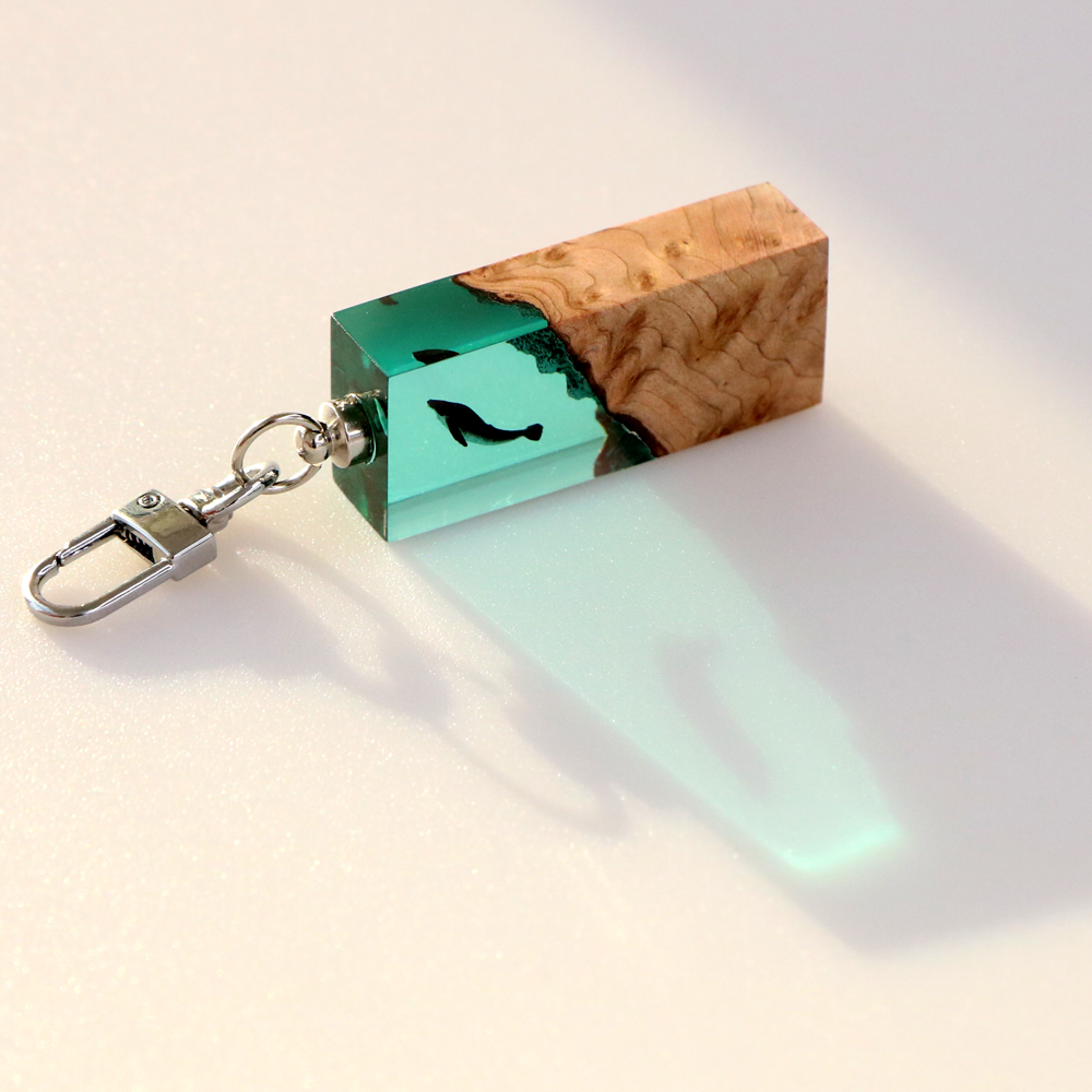 우드먼트 고래 조각 자동차 가방 키링 선물