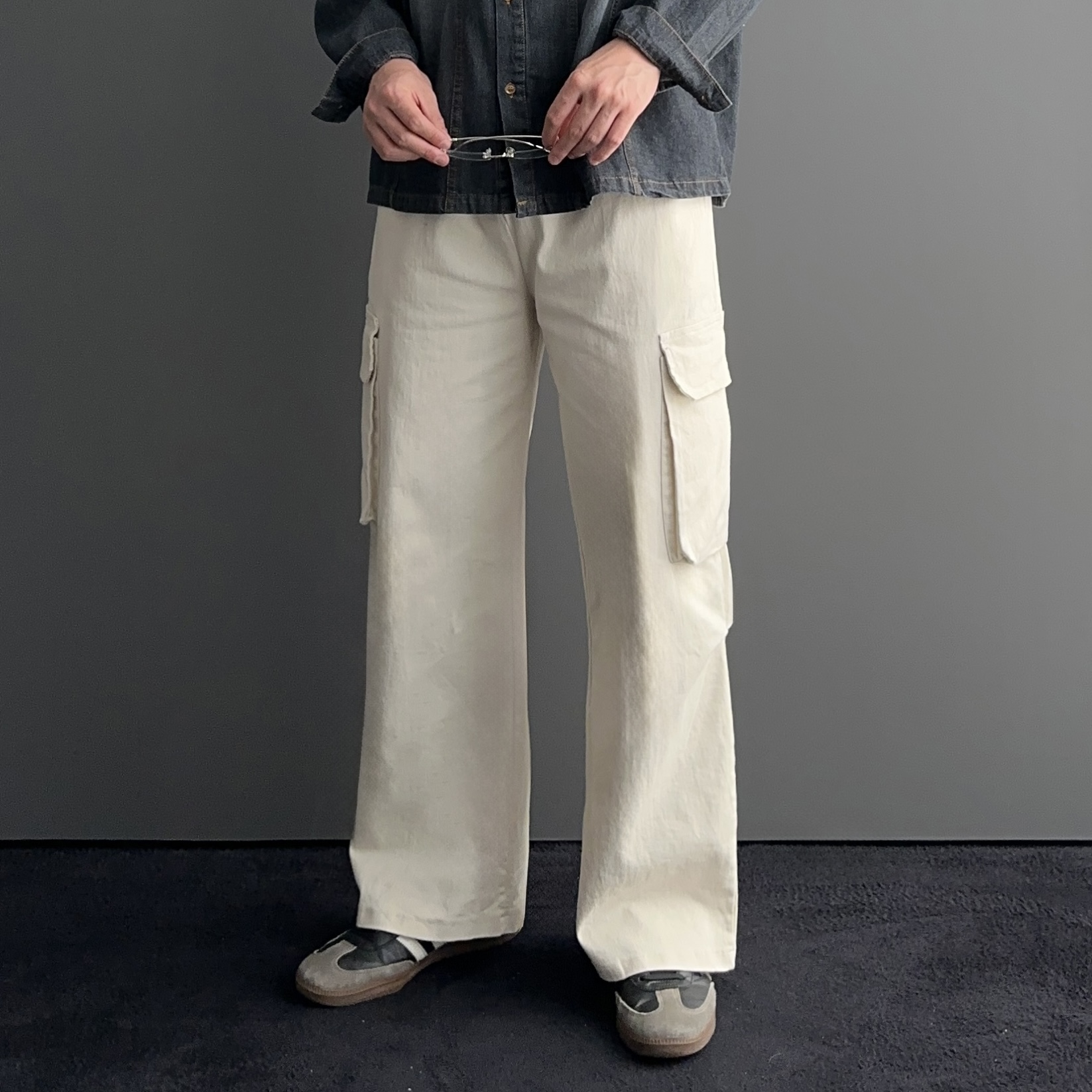 1+1 퍼티그팬츠 와이드카고팬츠 남자카고바지 - 상세 이미지 5