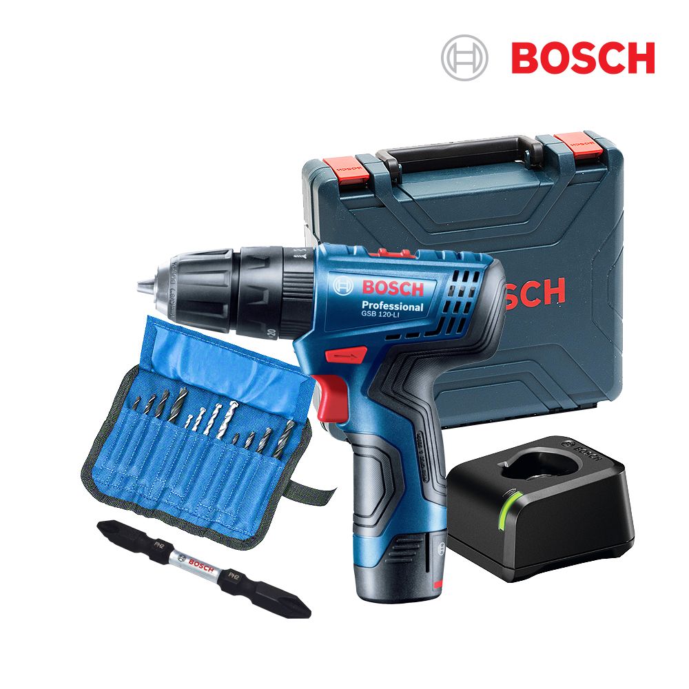보쉬 충전 해머 전동드릴 세트 GSB120-LI 콘크리트 타공 제품 이미지