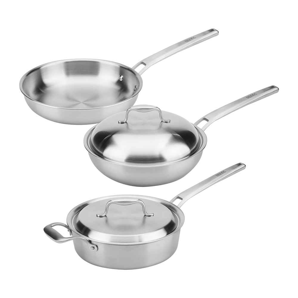 한일스텐레스 통5중 IH 베닉스 스텐 3종 세트 (24프라이팬+24소테팬+24궁중팬세트)