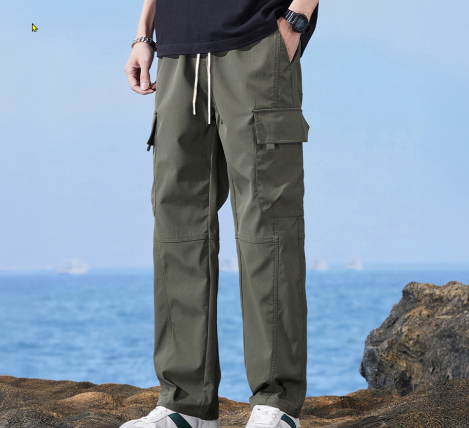 남성 베이직 2컬러 카고 빅포켓 데일리 밴딩 팬츠 IS- PA 89 바지 남자 패션 - 상품 이미지