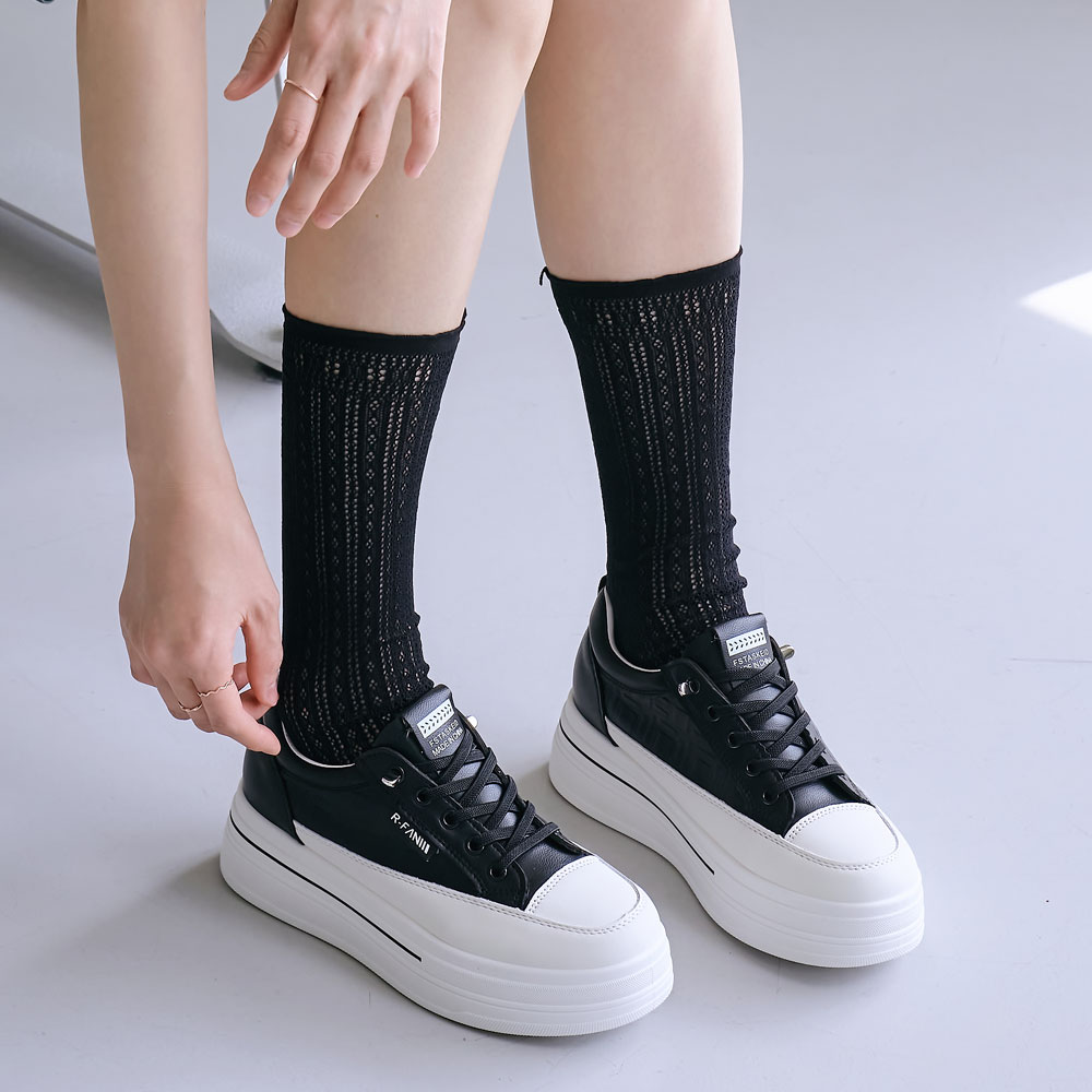 에스유니 발편한 데일리 밴딩끈 여성 키높이 스니커즈 통굽운동화 캐주얼화 5cm - 상세 이미지 5