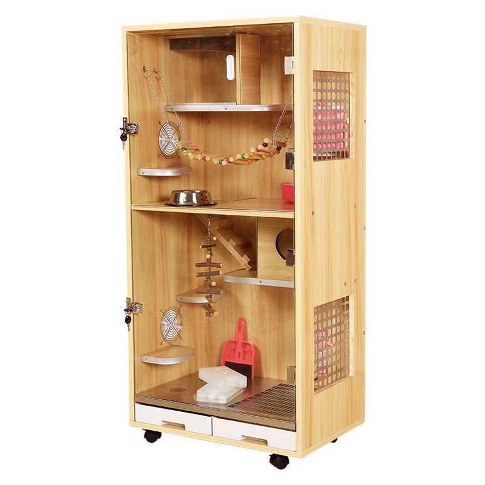 다람쥐 케이지 우드 투명 사육장 슈가글라이더 키우기 A형 - 상품 이미지