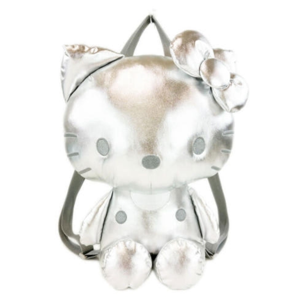산리오 SANRIO 헬로 키티 메탈릭 바디 배낭 백팩 실버 - 메인 이미지