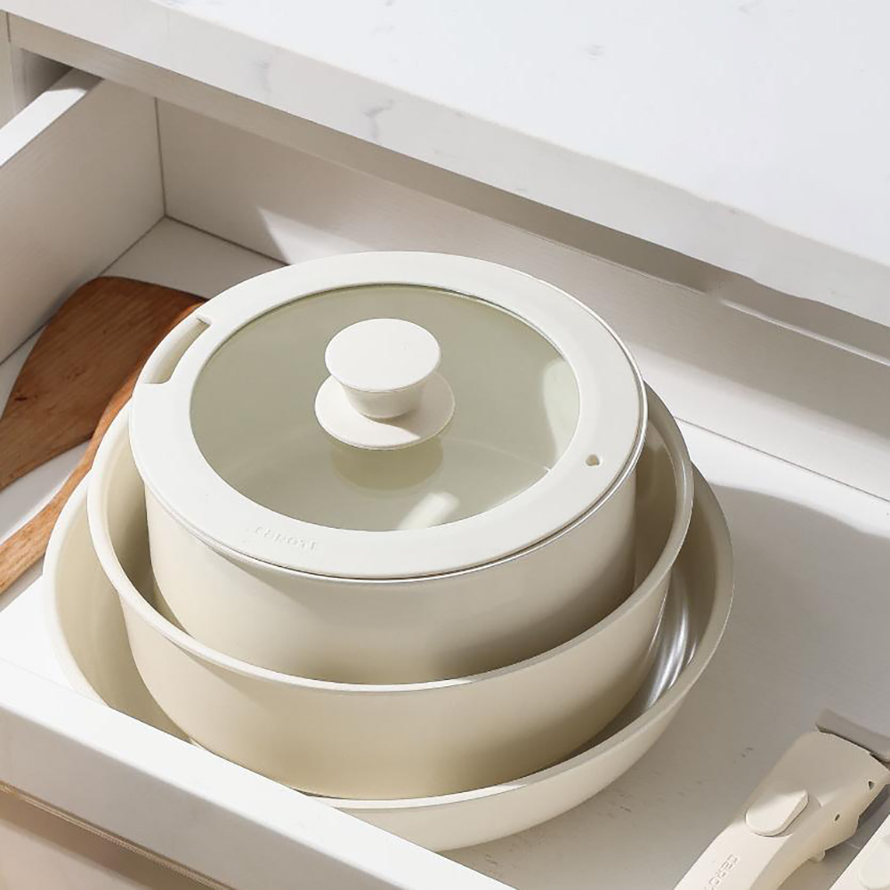 인덕션 탈부착 쿠킹웨어 7P세트 냄비후라이팬세트 세라믹코팅냄비 신혼 자취생