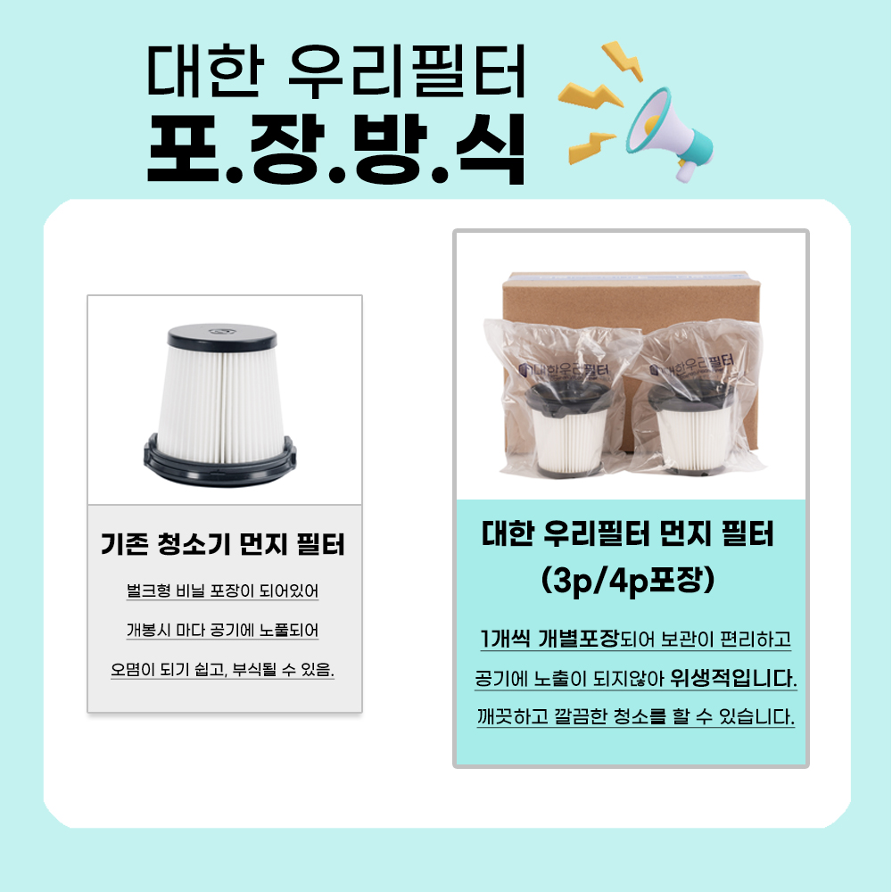 [호환] 대한우리필터 샤크 디텍트 무선청소기 필터 3개 IW2241KR IW3241KR : 대한우리필터