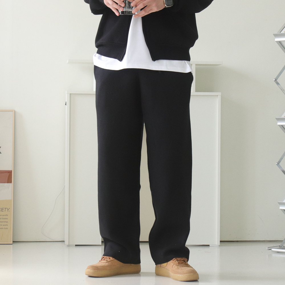 남자 면바지 빅사이즈 밴딩 스판 바지 남자 와이드 팬츠 - 상세 이미지 3