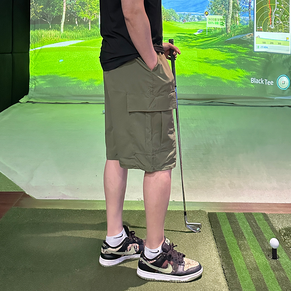 남자버뮤다팬츠 카고반바지 나일론반바지 6부 와이드 - 상세 이미지 5