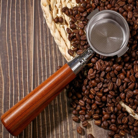 캔캔토토 커피메이커 바텀리스 포터필터 51mm 마호가니 커피포트바스켓 에스프레소머신부품