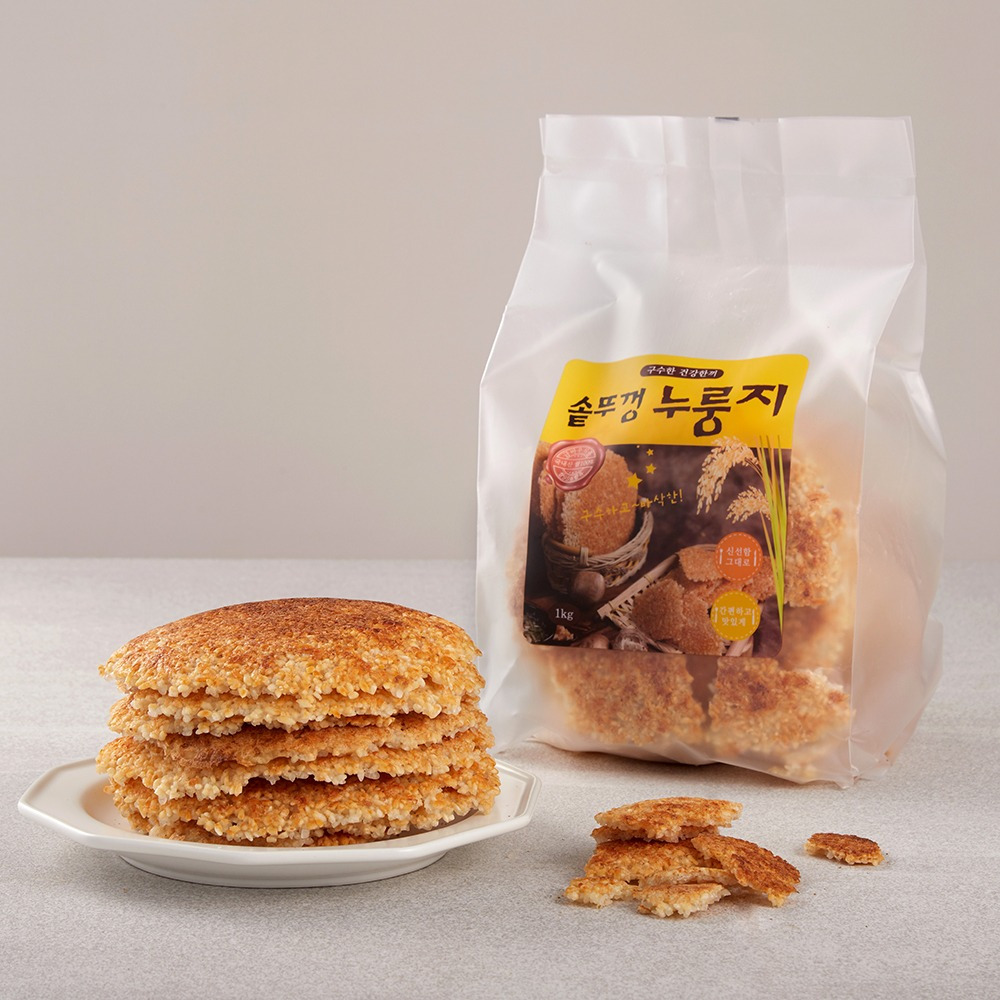 국산쌀 수제 솥뚜껑 누룽지 1kg 아침식사대용 숭늉