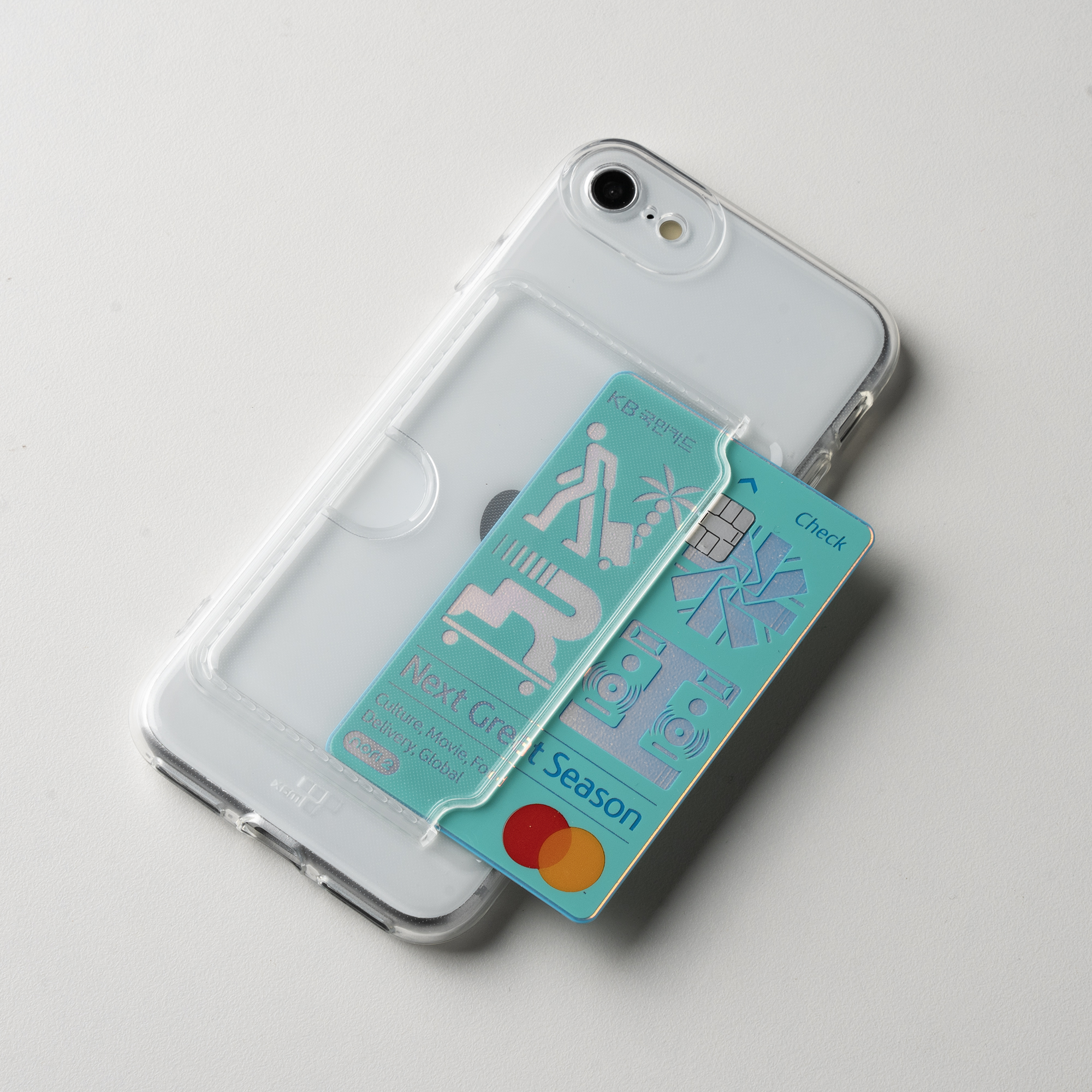 젤리 카드 케이스 옆으로 투명, 아이폰SE3