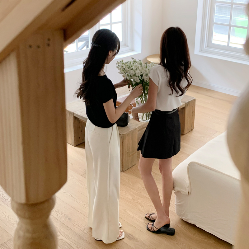 첼르 비스코스 입술넥 레글런 반팔 니트 티셔츠 ts4429 - 상세 이미지 4