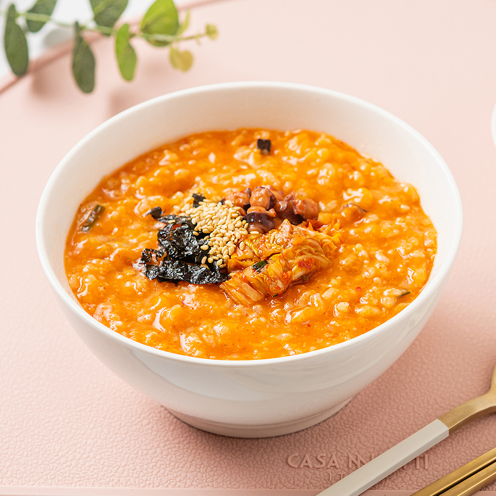 [사계절다이닝] 시원하고 깔끔한 김치낙지죽 500g : 사계절다이닝