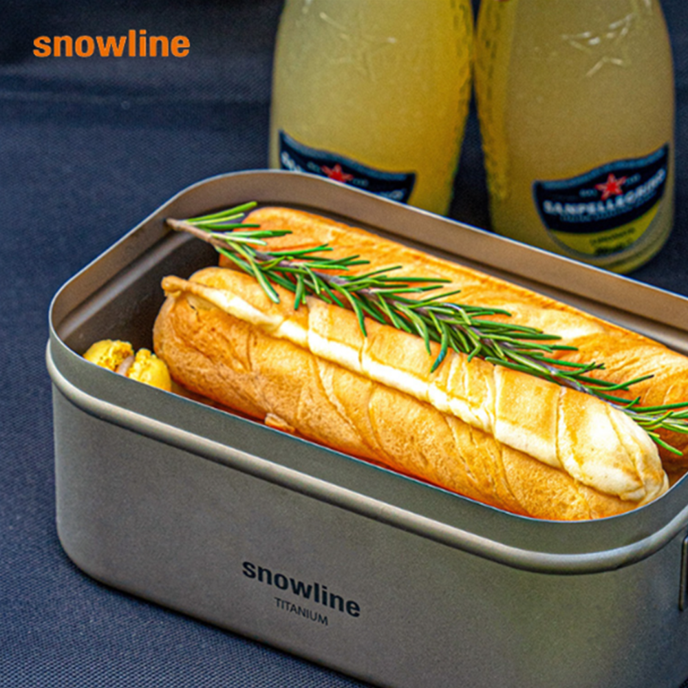 스노우라인 티타늄 사각반합 L 1200ml 캠핑 백패킹 찜망 경량 반합
