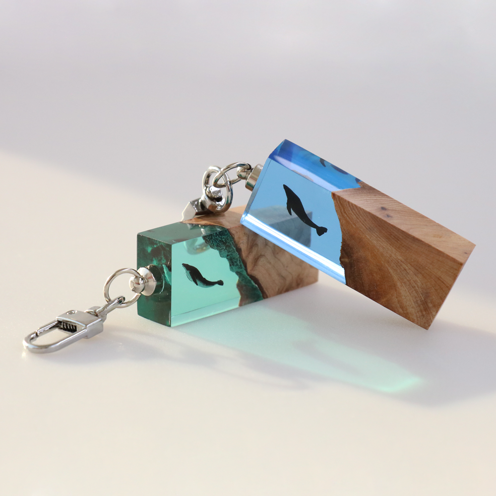 우드먼트 고래 조각 자동차 가방 키링 선물