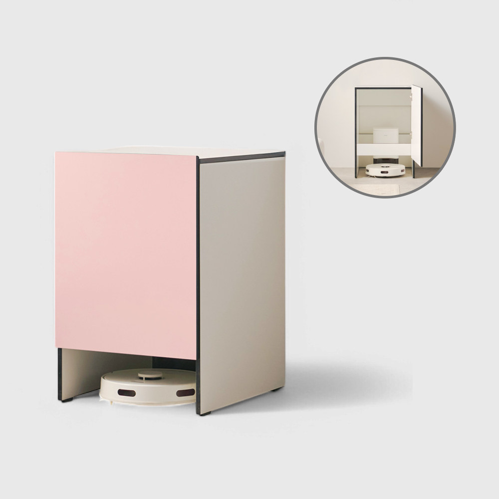 홈트리가구 로봇청소기장 수납장 로보락장 로청장 500x580x770mm, 1단, 핑크 - 메인 이미지