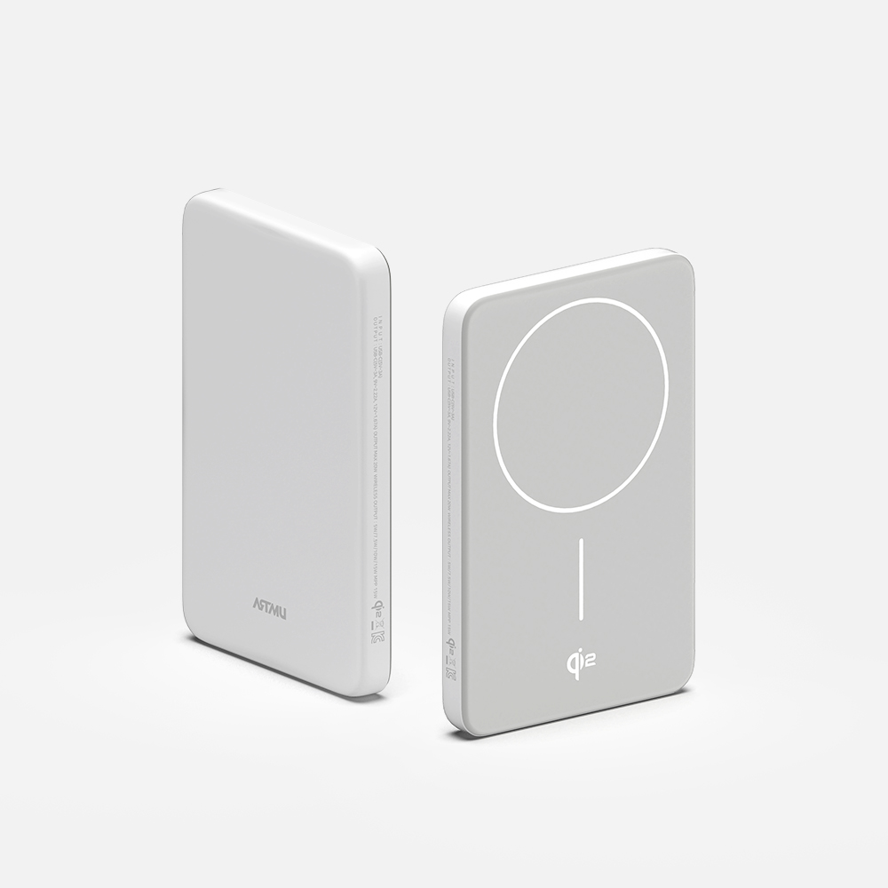 Qi2 15W 맥세이프 초슬림 고속 보조배터리 5000mAh QB310 화이트