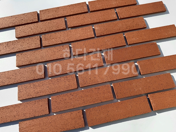 점토타일 전돌 SR레드 240x60x12T│파벽돌 인테리어 타일│하다건재