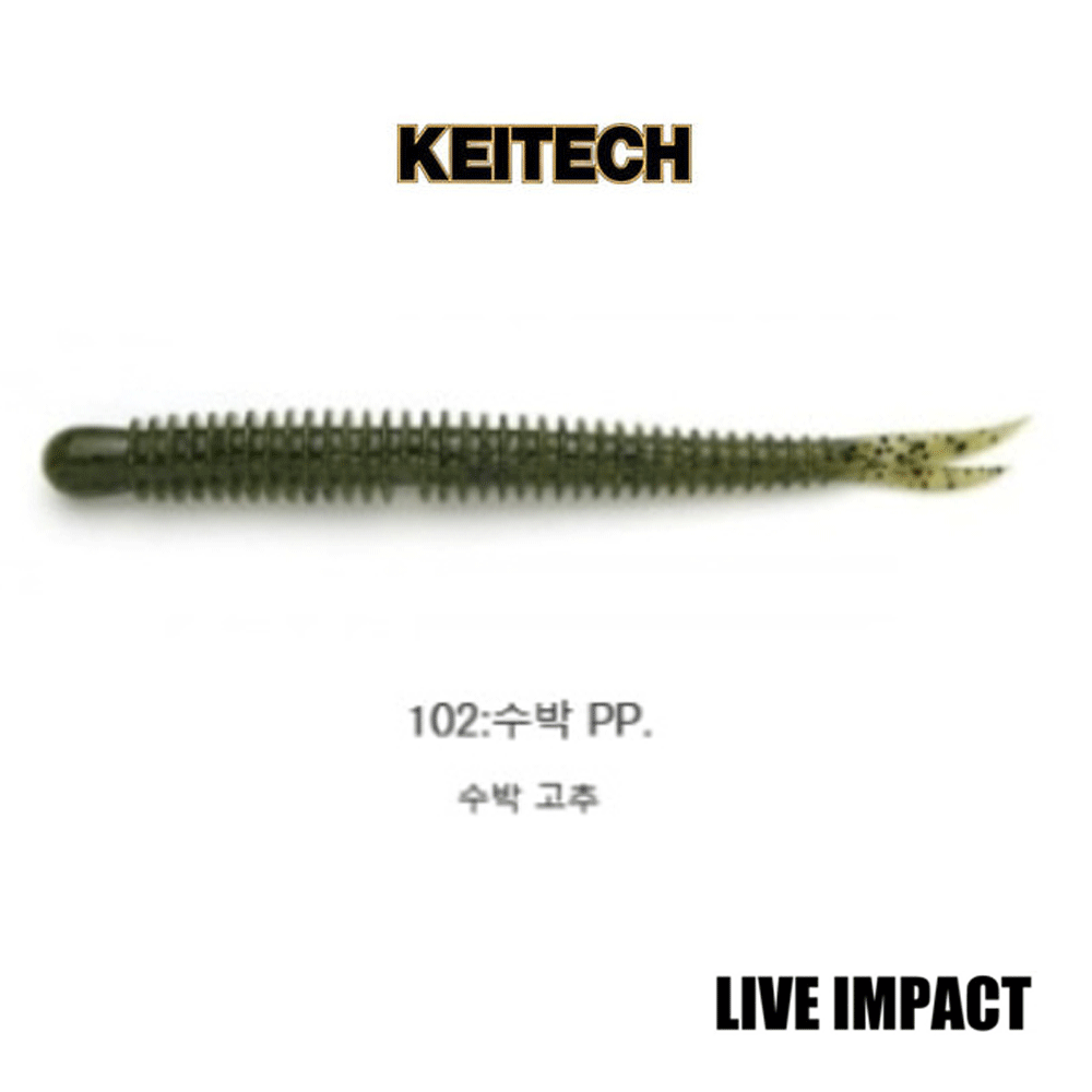배스루어 케이텍 라이브임펙트 배스 루어 쉐드 소프트베이트 웜 102, 7.6cm(3인치) - 상품 이미지