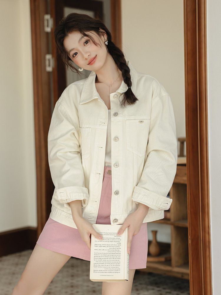봄 코디 필수템 부드러운 컬러와 편안한 데일리핏 데님 자켓 - 상세 이미지 4