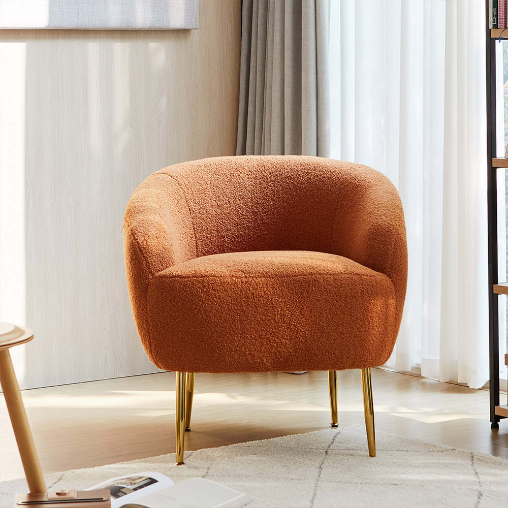 홈 인테리어 몽블 양털 패브릭 부클레 클라우드 1인 소파 의자