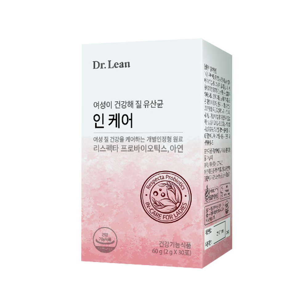닥터린 인케어 리스펙타 프로바이오틱스 질 건강 기능성 유산균 30포  2개 여성 유산균 : 라이프앤코어