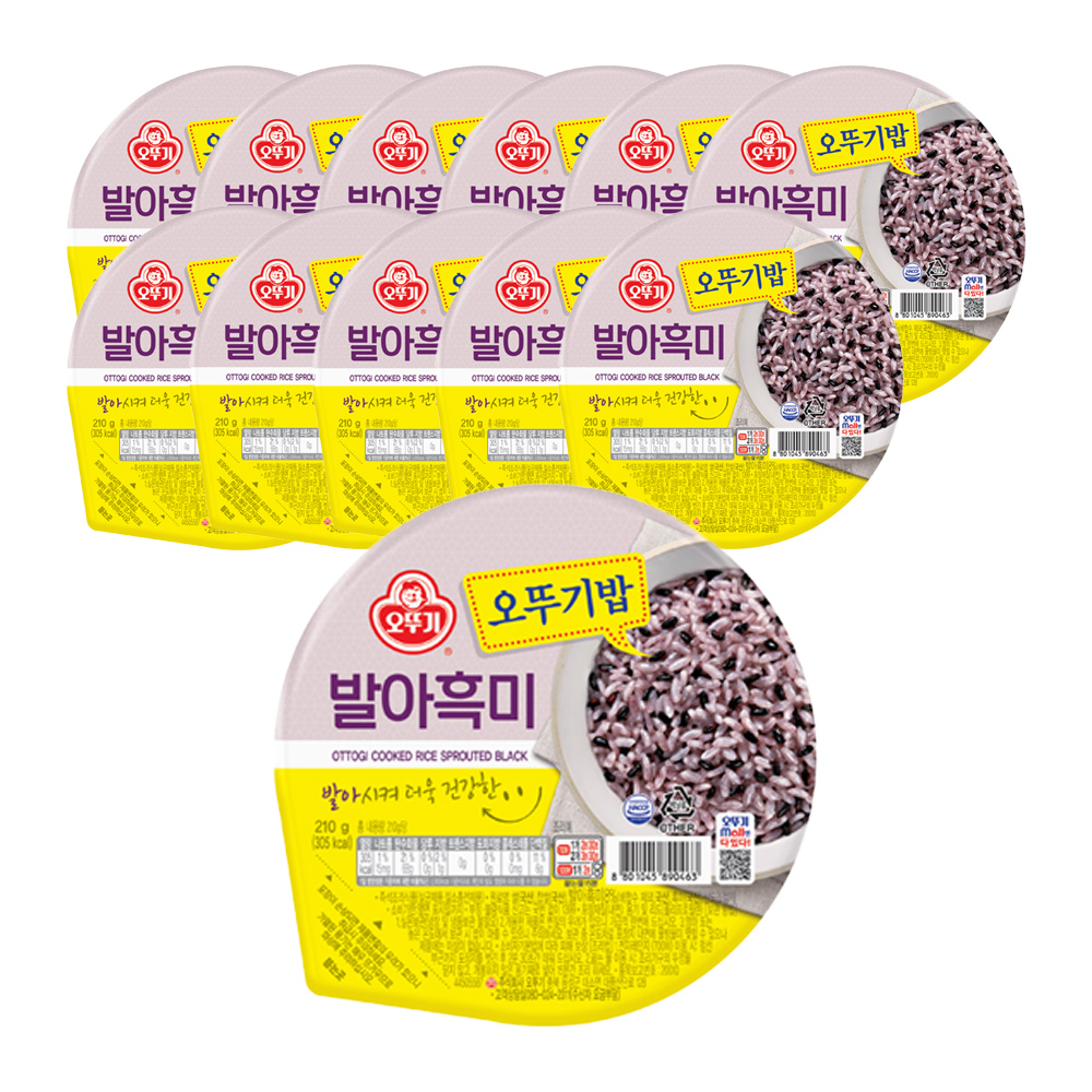 오뚜기 맛있는 오뚜기밥 발아흑미 210g, 12개 - 상품 이미지