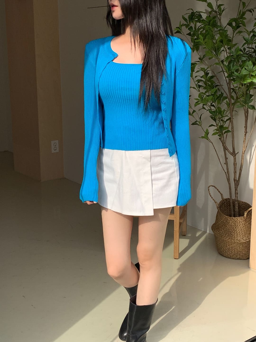 [나시+가디건set] 버블리 골지 나시 가디건 세트 상세 이미지 5