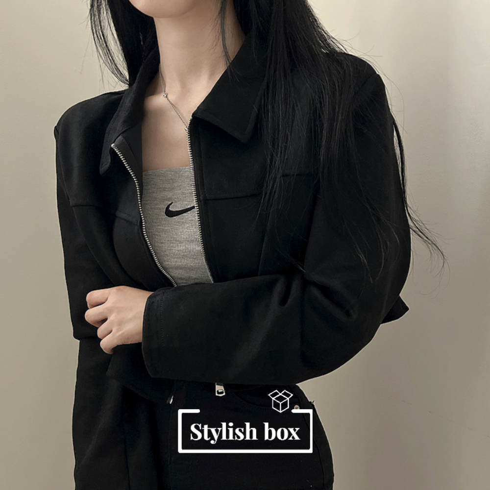 [핵고퀄!/new신상!✨] 스웨이드 카라 집업 크롭 자켓 3color 상세 이미지 18
