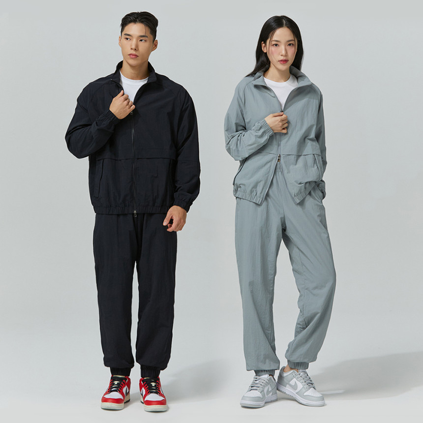 블랙몬스터핏 집업 바람막이 세트 러닝 재킷 조거팬츠 남성 여성 트레이닝복