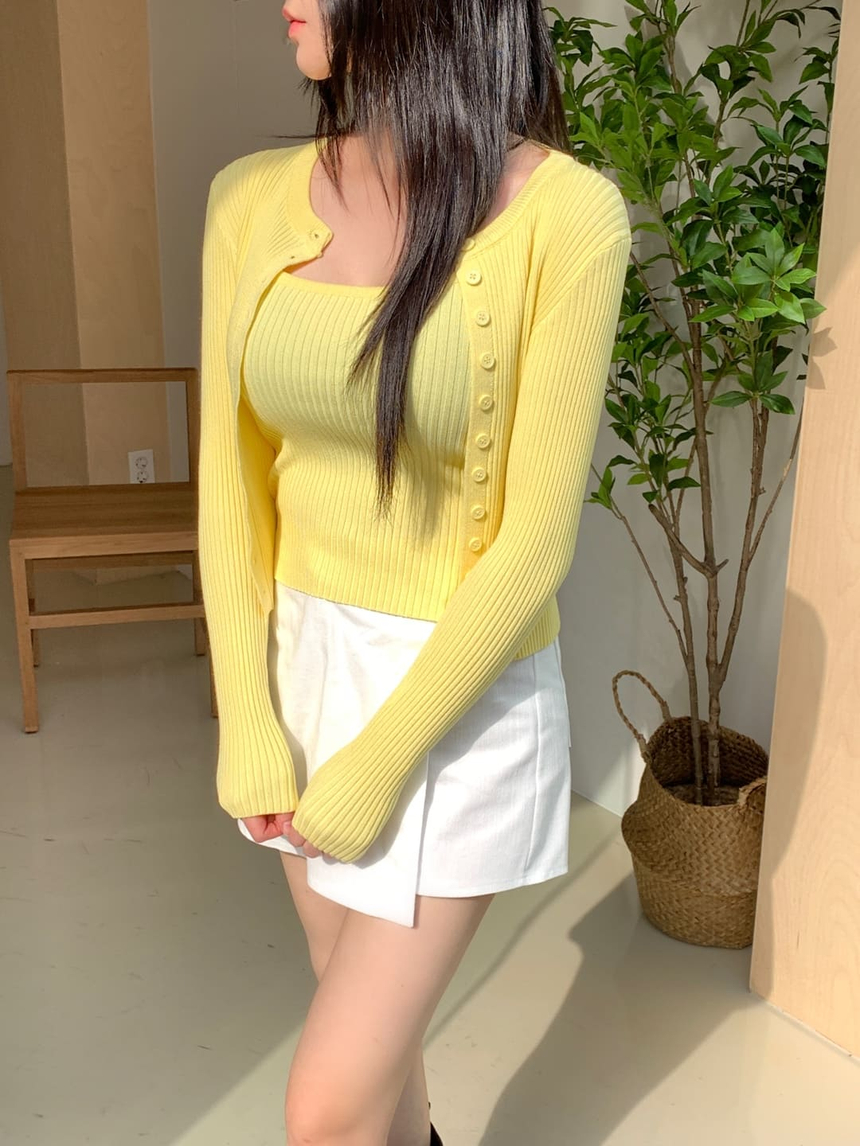 [나시+가디건set] 버블리 골지 나시 가디건 세트 상세 이미지 13