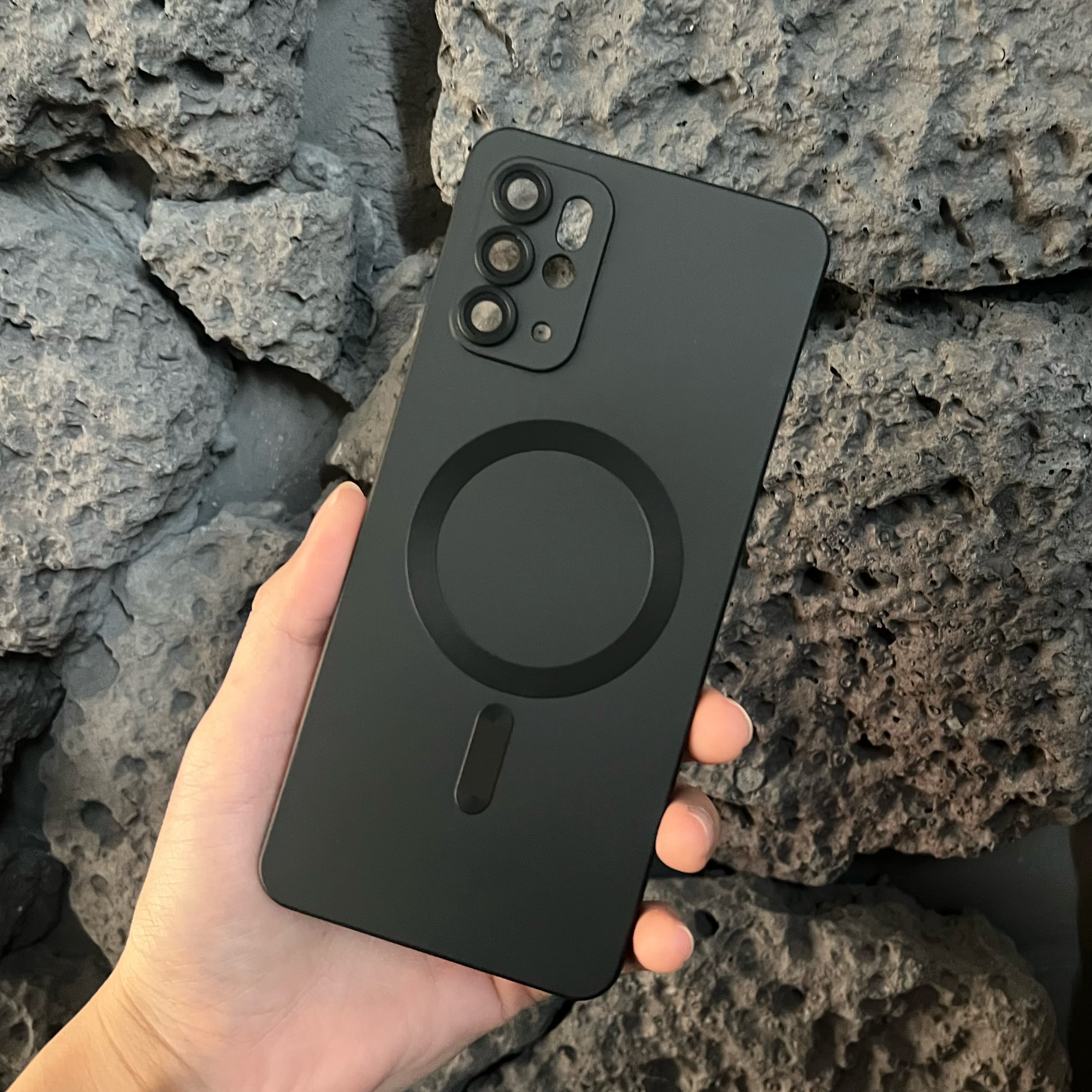 맥세이프 케이스 범퍼 젤리 실리콘 슬림 풀커버 카메라보호 블랙, 갤럭시S20 플러스