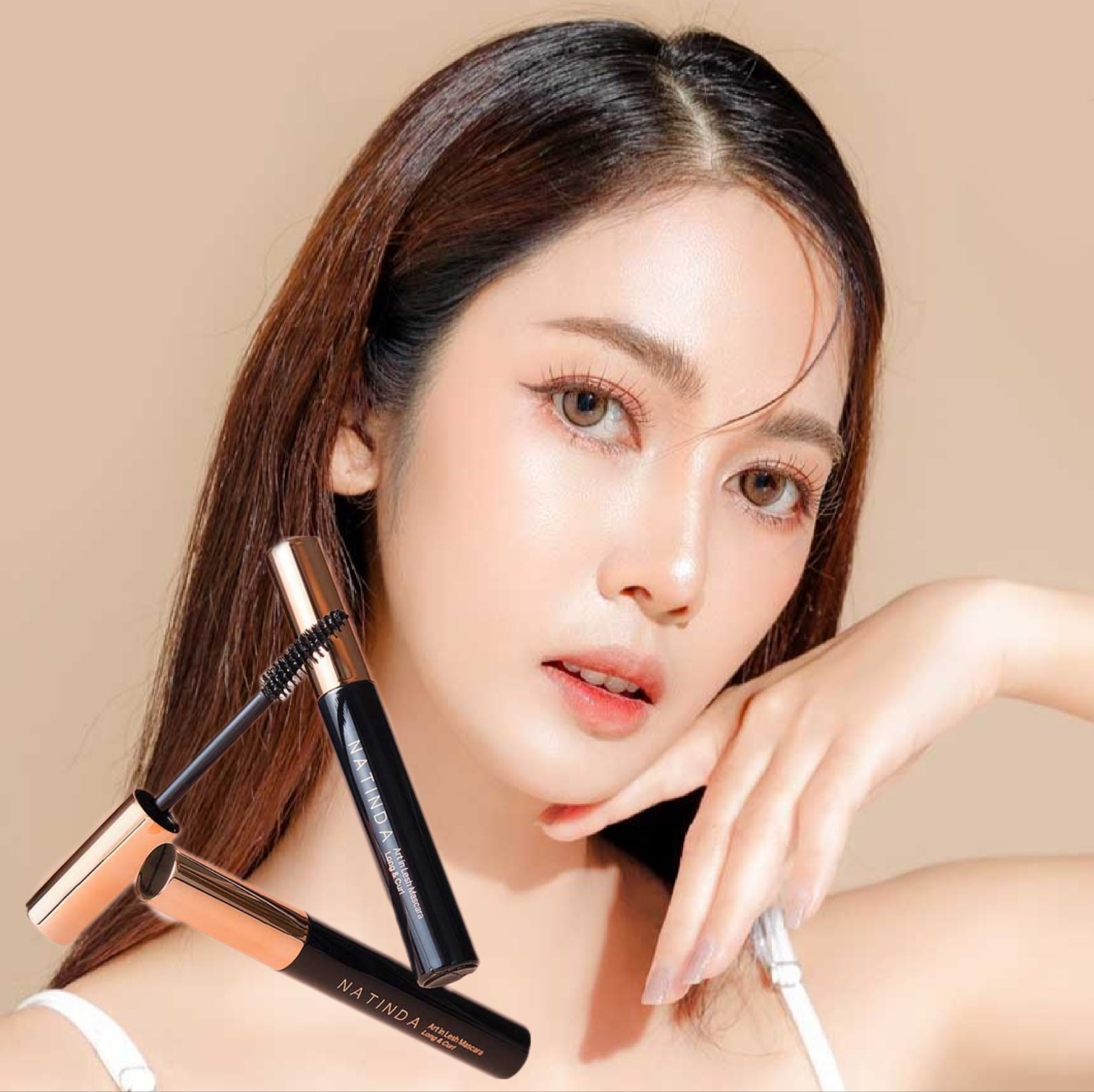 번짐없는 나틴다 아트인 래쉬 마스카라 컬링 볼륨 풍성한 속눈썹 워터프루프 블랙마스카라 - 상품 이미지