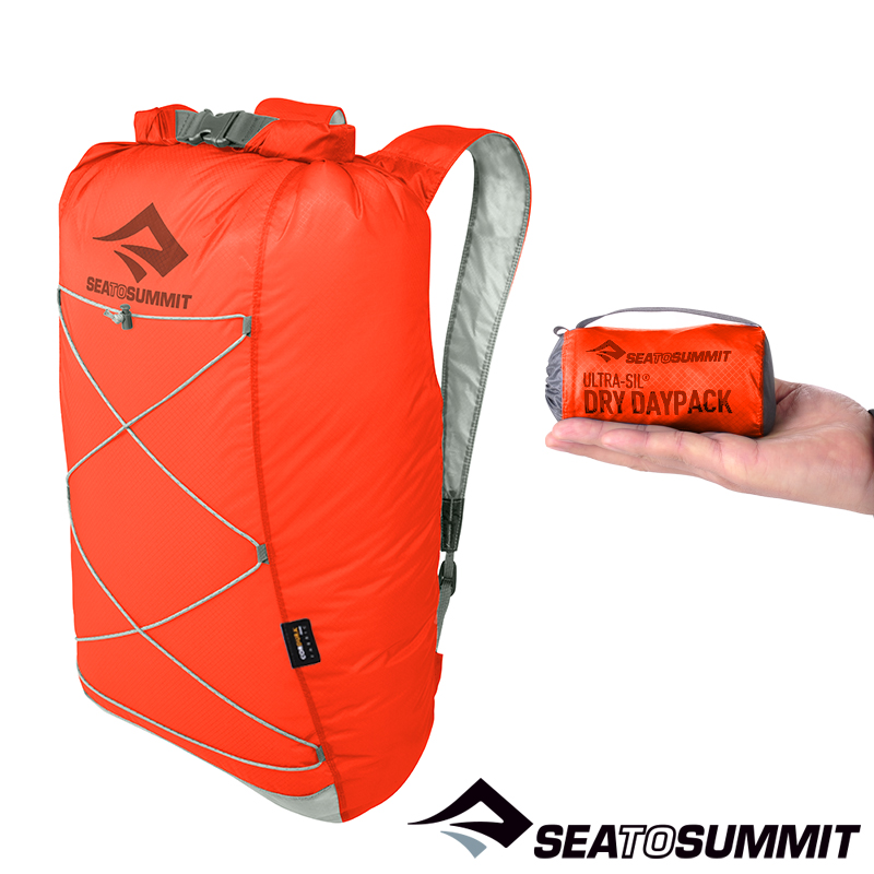 씨투써밋 울트라실 드라이 데이팩 22L 스파이시 오렌지 휴대용 여행 등산 초경량 방수 배낭 백팩