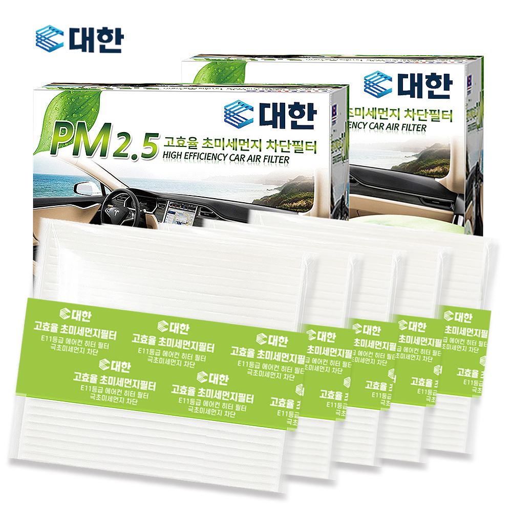 [호환] 대한 5개 PM2.5 초미세먼지 차량용 자동차 에어컨 항균 필터 P118