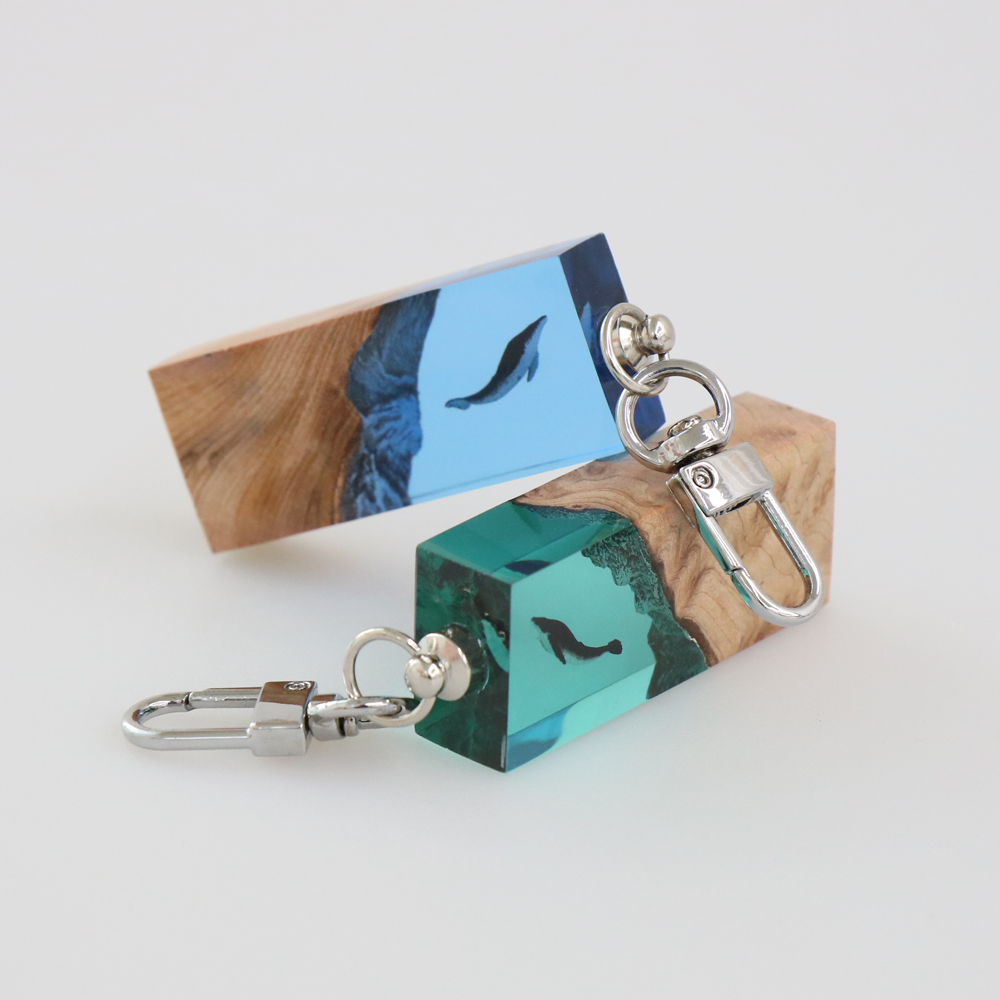 우드먼트 고래 조각 자동차 가방 키링 선물