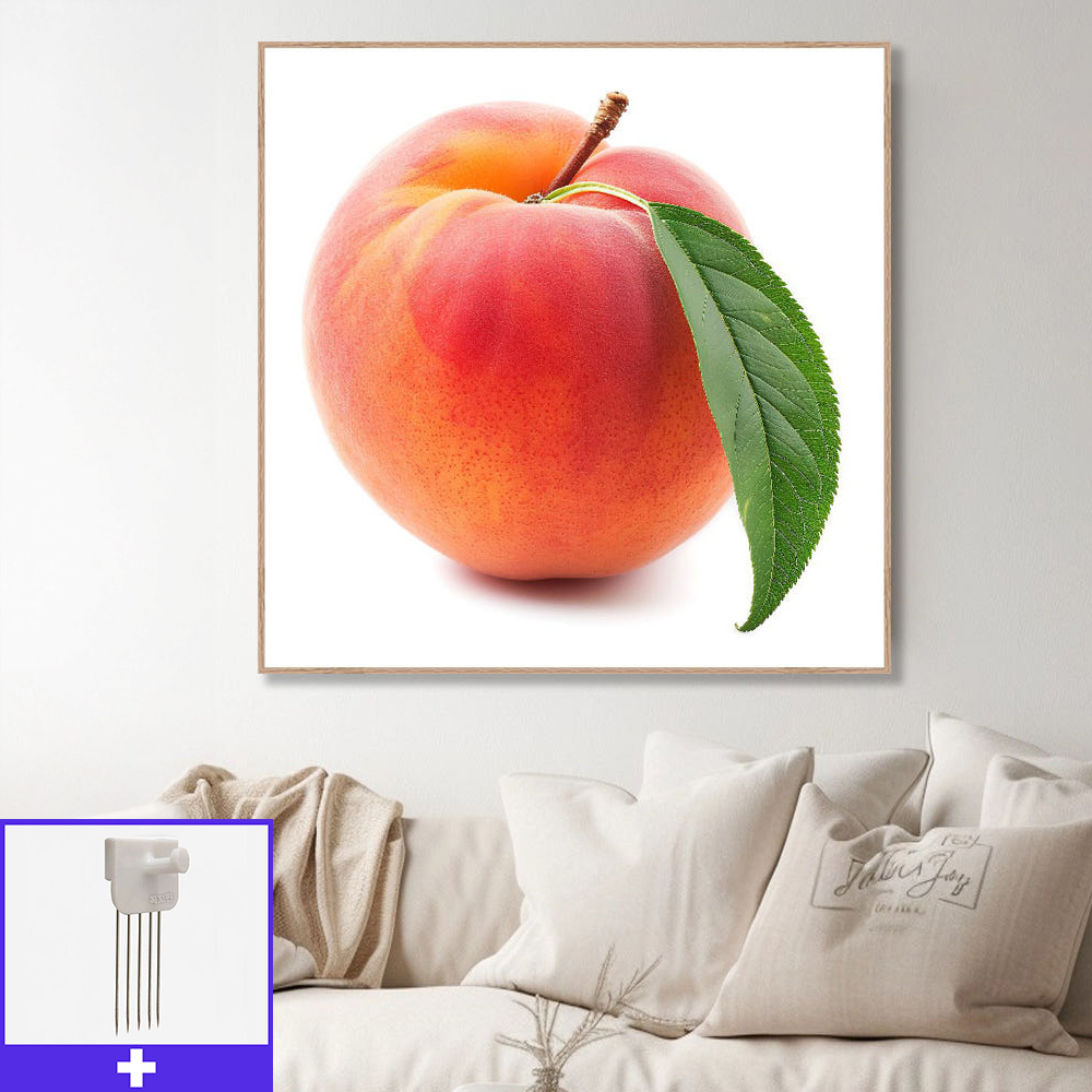 행복 복숭아 80x80cm 무광오크 알루미늄액자 복숭아그림