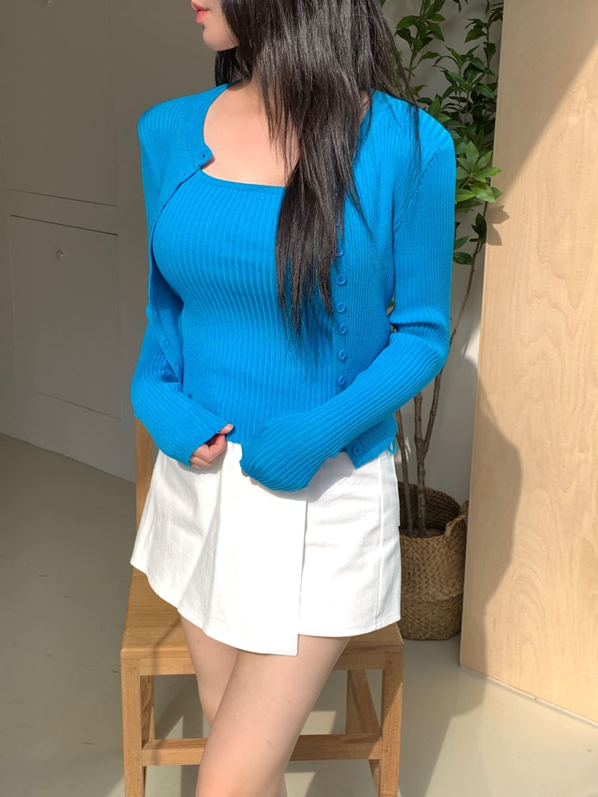 [나시+가디건set] 버블리 골지 나시 가디건 세트 상세 이미지 7