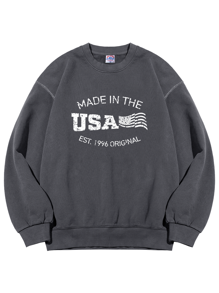 USA 피그먼트 맨투맨 반바지 트레이닝 세트 (4color) 상세 이미지 5