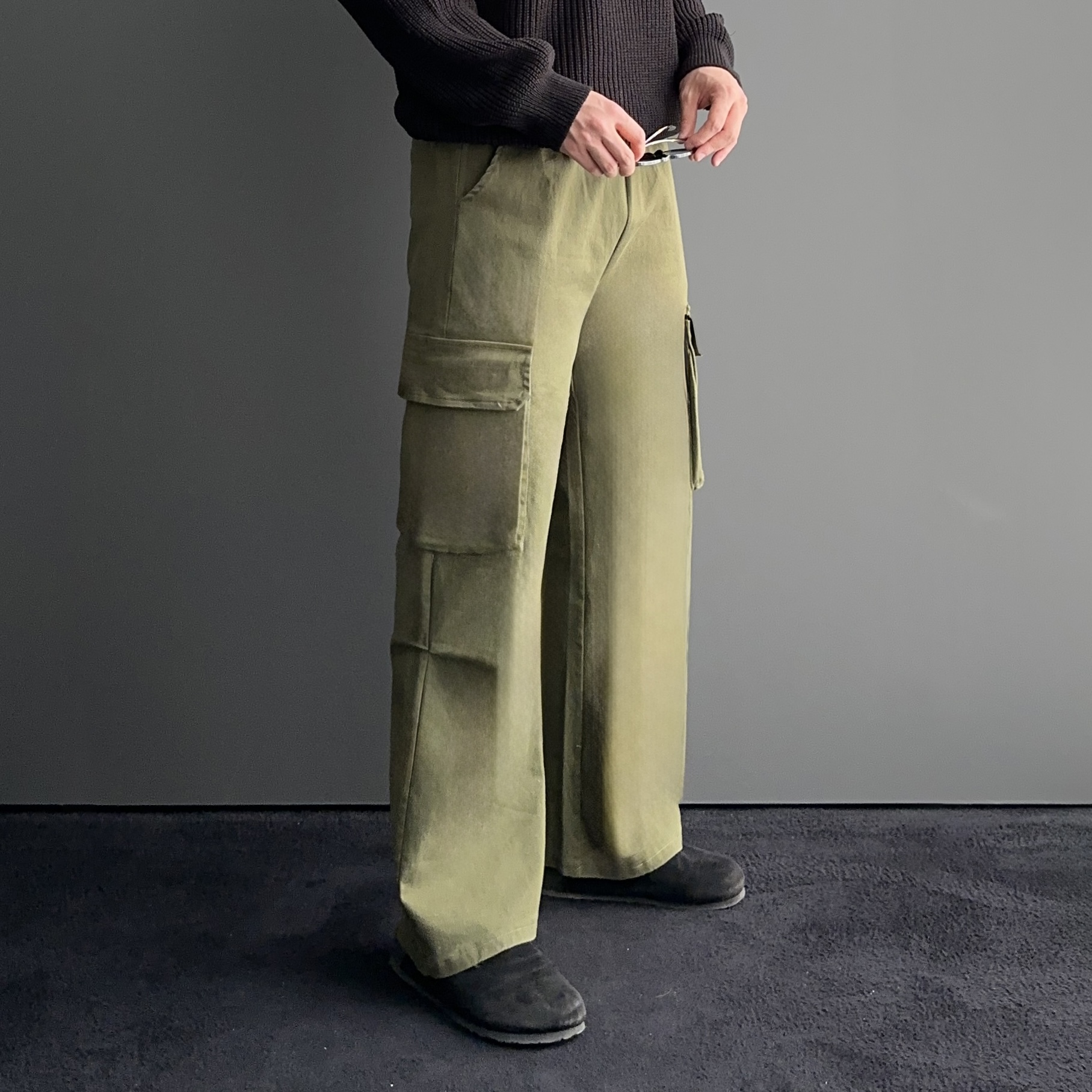 1+1 퍼티그팬츠 와이드카고팬츠 남자카고바지 - 상세 이미지 3