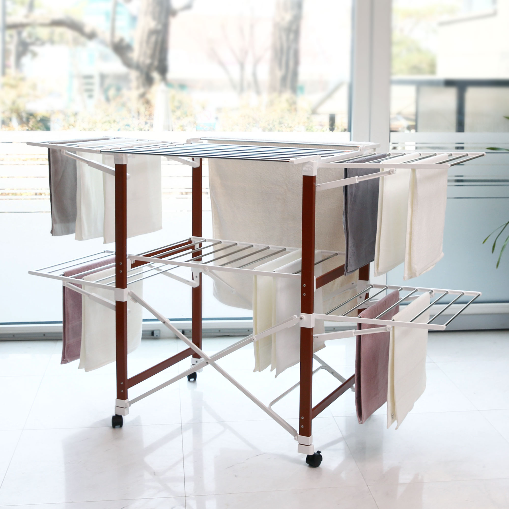 아이넥스 홈그린 원목 대형 빨래건조대 접이식 튼튼함 이불건조대 고급형 인테리어 오브제